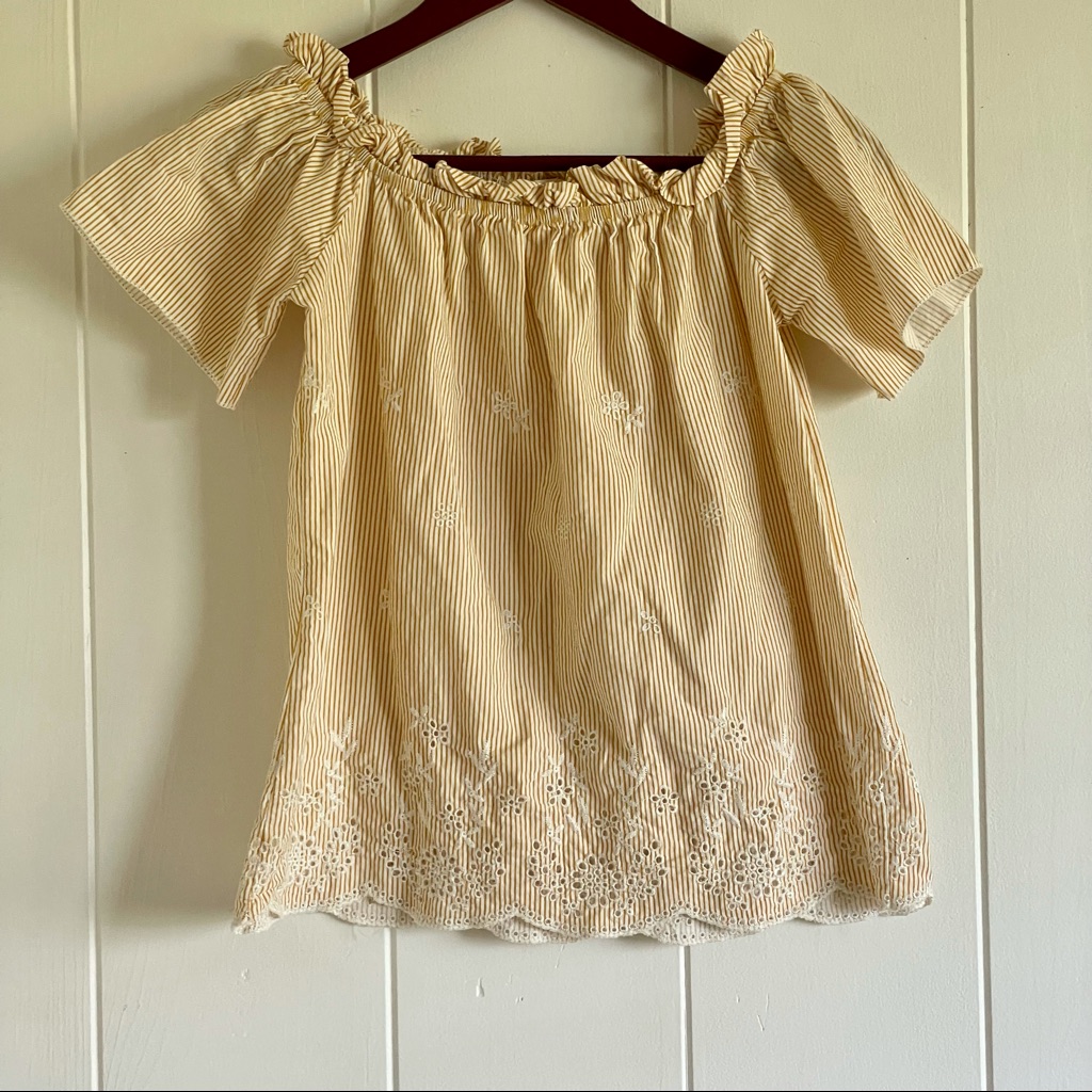 Off Shoulder Embroidered Blouse
